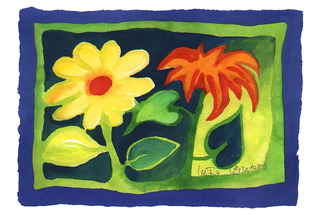 Doppelkarte Blumen - Ulrike Franz