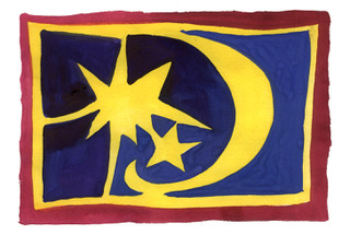 Doppelkarte Mond und Sterne - Ulrike Franz