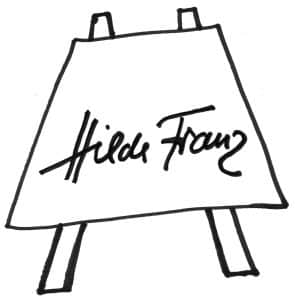 Hilde Franz Staffelei mit Signatur Logo